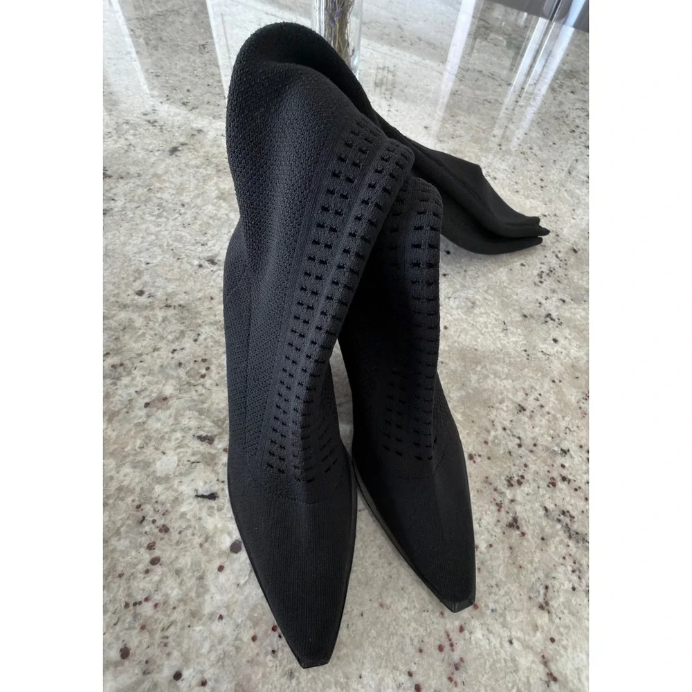 Jeffrey Campbell‎ Size 8.5 Black Over-the-Knee Knit Wedge Boots